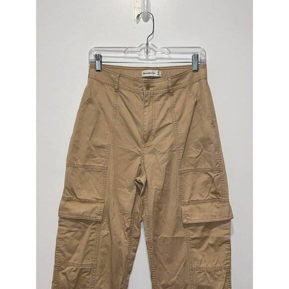 Abercrombie & Fitch Khaki Relaxed   Cargo Pants Women's Size 29/8 - Picture 2 of 9